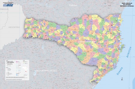 Mapa político de Santa Catarina. Fonte: IBGE