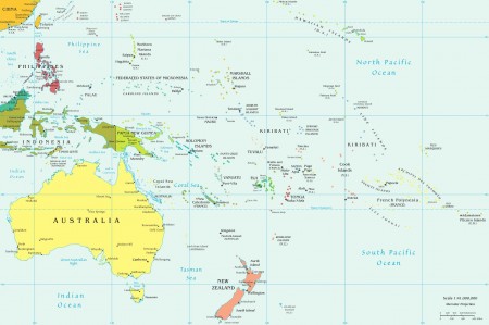 Mapa da Oceania.