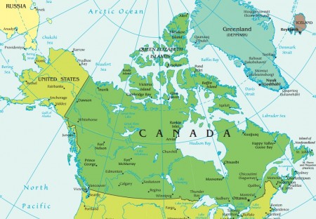 Mapa do Canadá. 