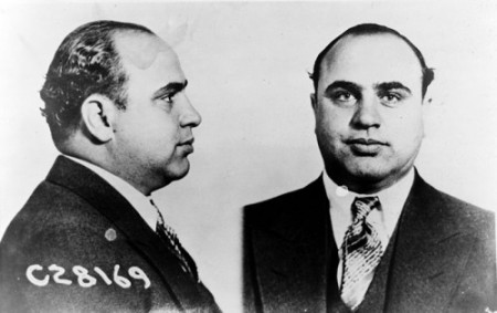 Al Capone preso. Foto: United States Department of Justice, via Wikimedia Commons