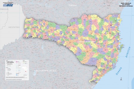 Mapa político de Santa Catarina. IBGE