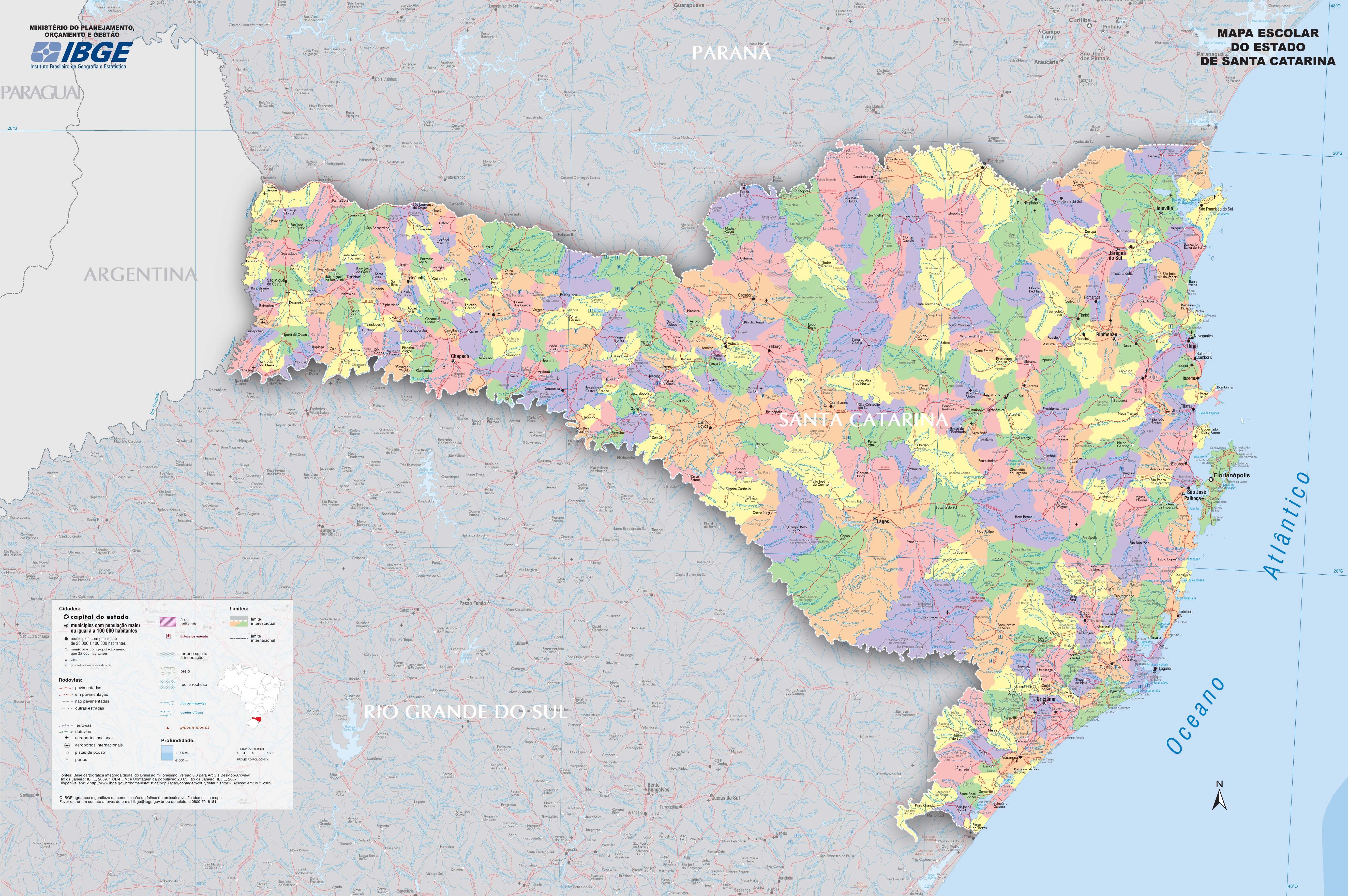 Mapa Politico De Santa Carina Municipios De Sc Infoescola