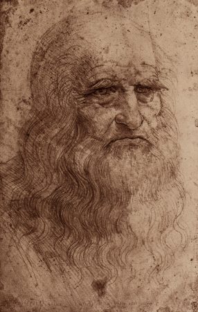 Autorretrato de Leonardo Da Vinci (aproximadamente em 1512). 