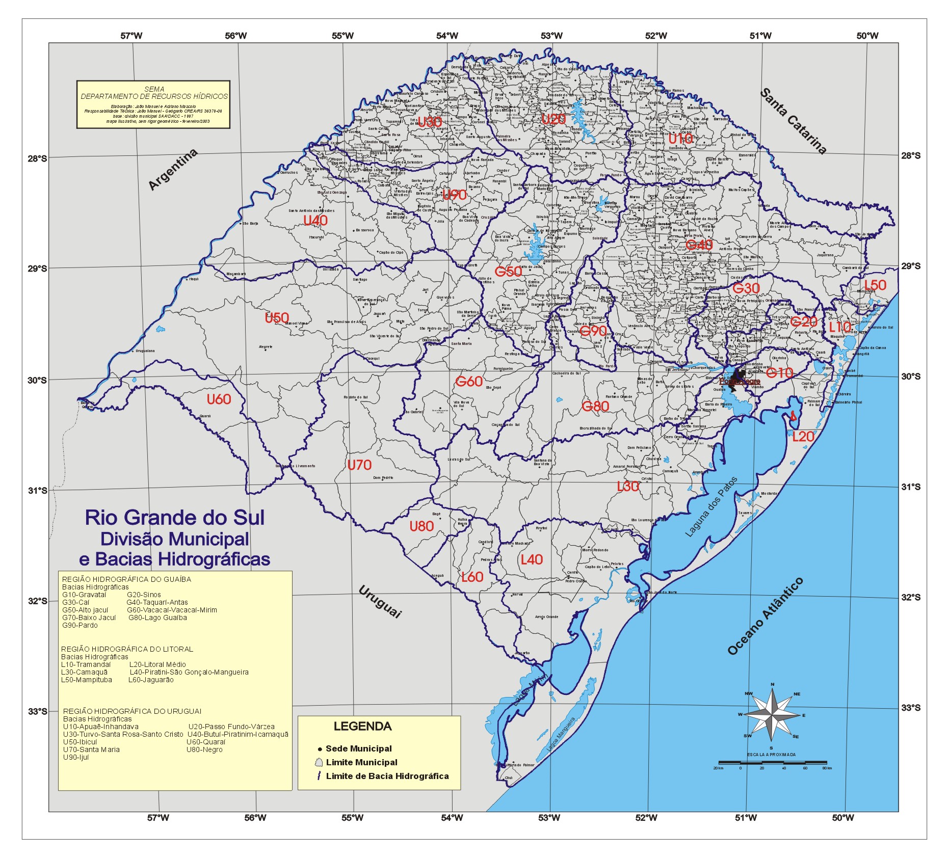 Mapa Das Bacias Hidrograficas Do Rio Grande Do Sul Infoescola