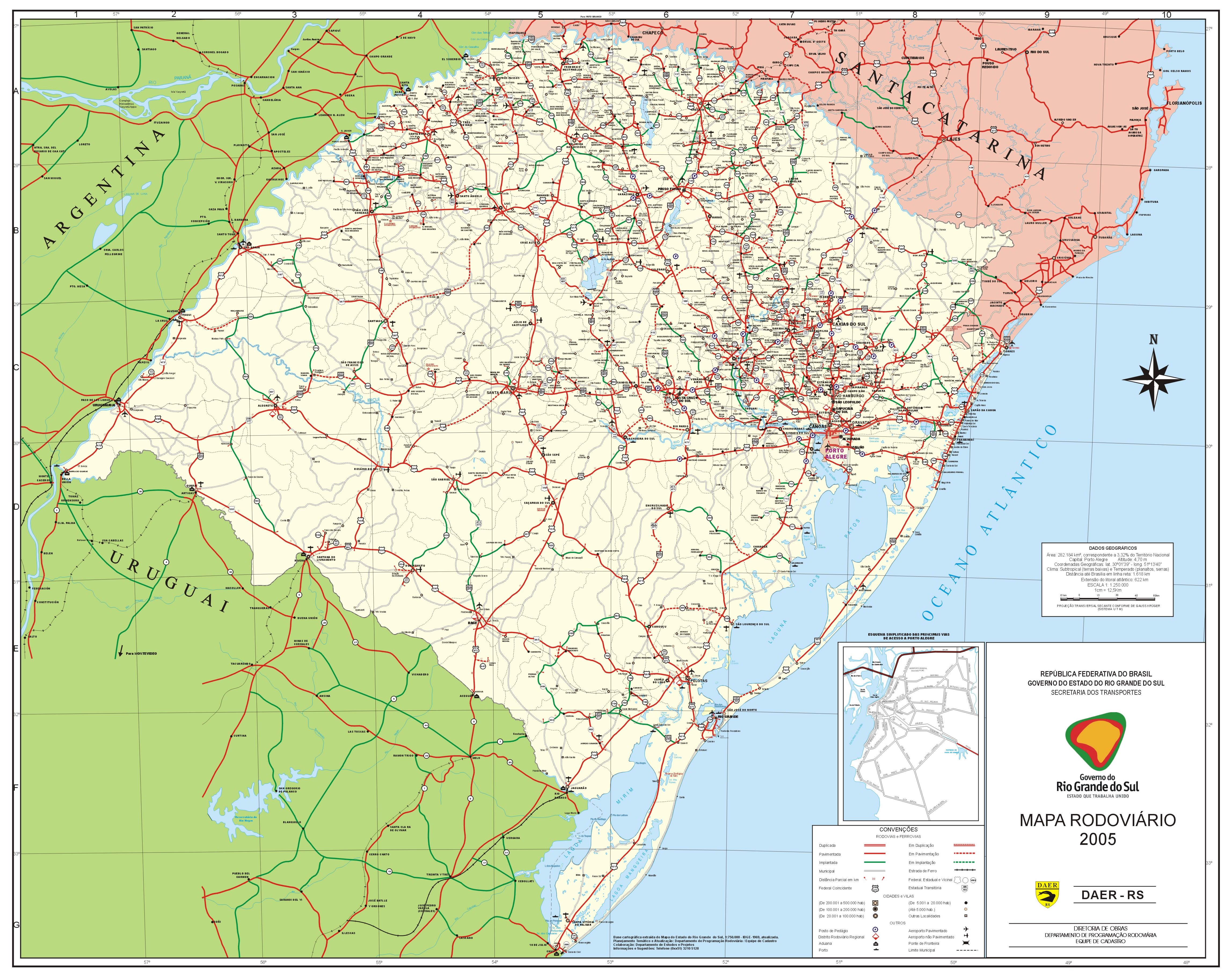 Mapa Rodoviario Do Rio Grande Do Sul Mapas Infoescola