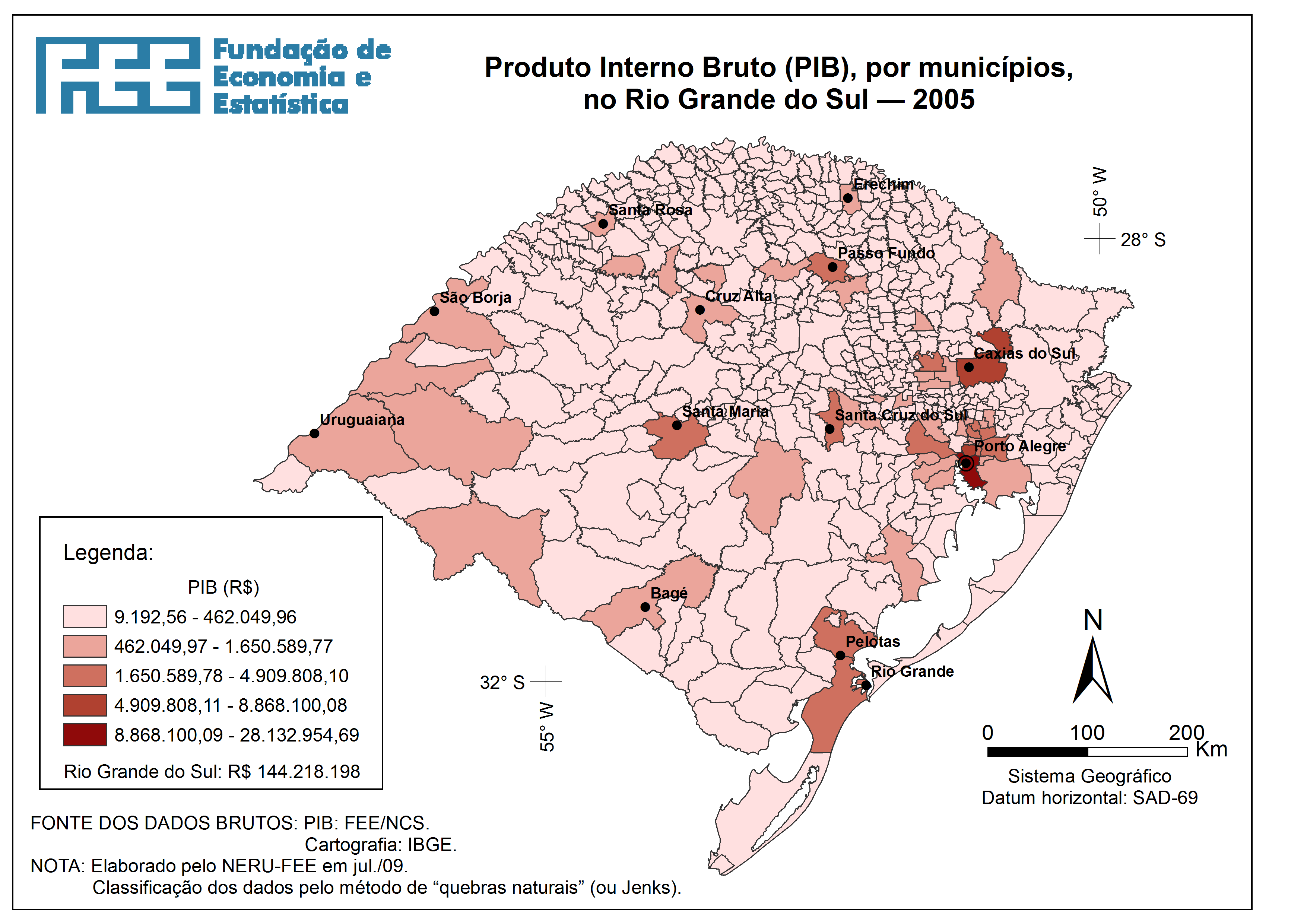 Mapa Do Pib Dos Municipios Do Rio Grande Do Sul Infoescola