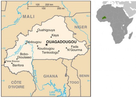 Mapa de Burkina Faso. Fonte: CIA.gov [domínio público]