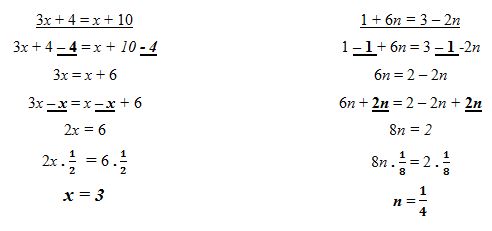 lista de exercicios de matematica equação do 1 grau