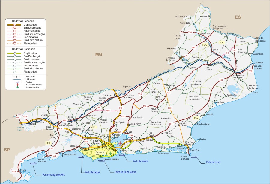 Mapa Rodoviario Do Rio De Janeiro Geografia Infoescola