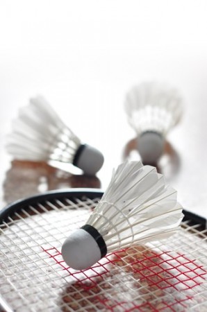 Raquete e volantes (petecas) de badminton. Foto: Pimnana_01 / Shutterstock.com