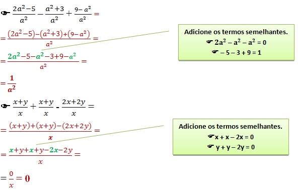 Simplifique as frações algébricas: 