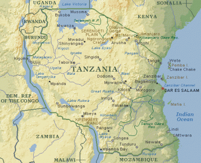 mapa tanzania
