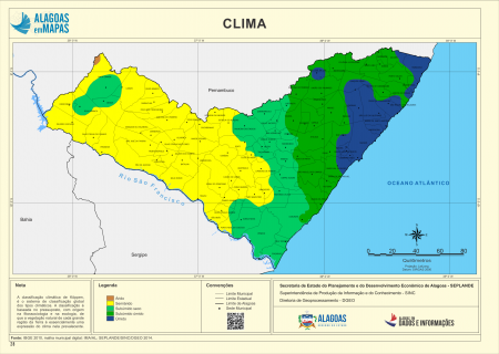 Tipos Climáticos do Estado de Sergipe. Fonte: Governo de Alagoas. 