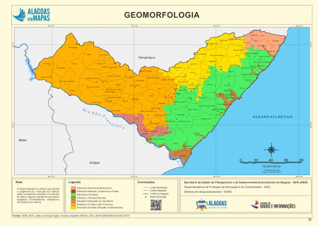 Tipos de Estrutura Geomorfológica do Estado de Alagoas. Fonte: Governo de Alagoas.