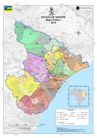 Mapa político do Estado de Sergipe.