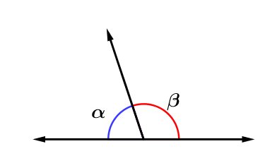 Um ângulo agudo de 45 graus ângulos desenho de uma linha
