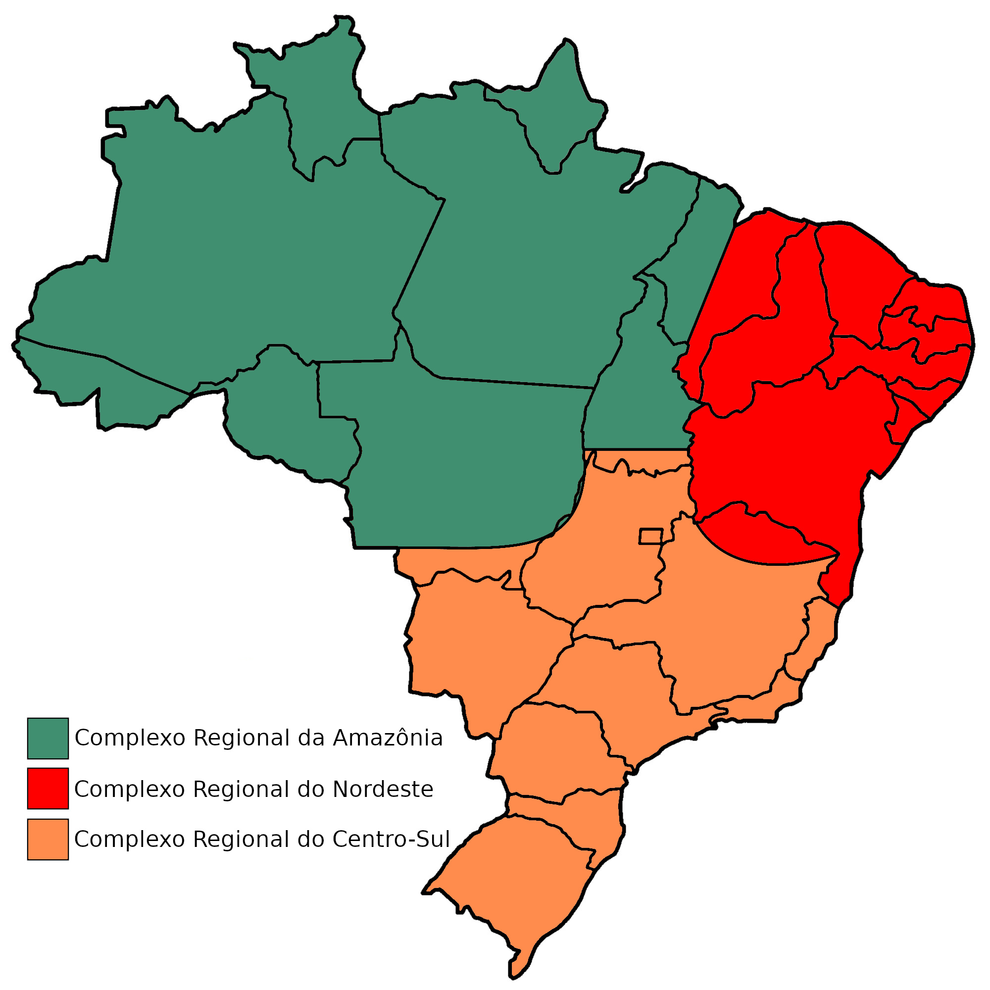 Complexos regionais do Brasil - Regiões geoeconômicas - Geografia -  InfoEscola