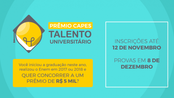 Prêmio CAPES Talento Universitário: inscrição vai até hoje