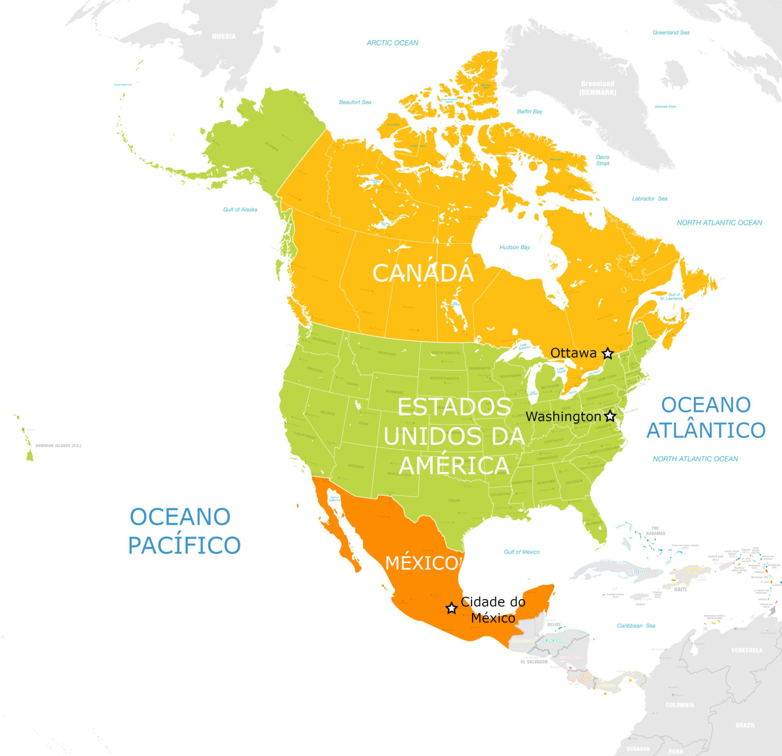 Capitais da Am rica do Norte - Capitais America Do Norte 1168693096 1536x1485